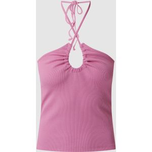 Korte top met stretch, model 'Nessa'