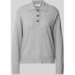 Regular fit shirt met lange mouwen van puur kasjmier met knoopsluiting