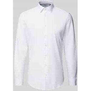 Slim fit zakelijk overhemd met stretch