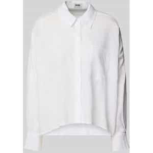 Relaxed fit linnen blouse met borstzak, model 'NAMIDA'