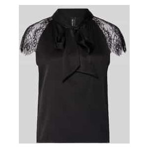 Slim fit blouseshirt van zijde met kant