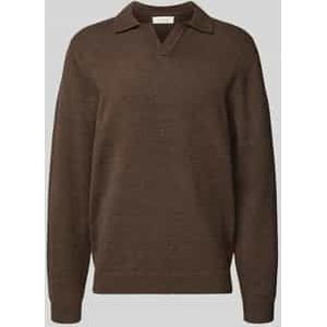 Regular fit shirt met lange mouwen en polokraag, model 'Karl'