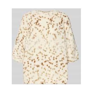 Gebreide pullover met ronde hals en 1/2-mouwen