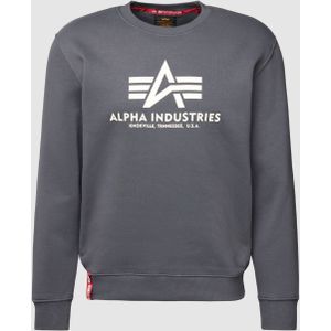 Sweatshirt met labelprint, model 'BASIC'