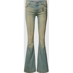 Bootcut jeans met labelapplicatie