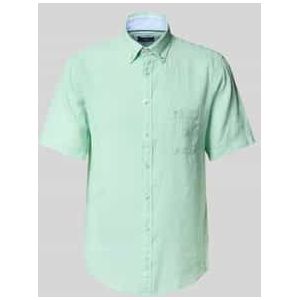 Regular fit vrijetijdsoverhemd van een mix van linnen en katoen