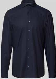 Regular fit zakelijk overhemd met structuurmotief