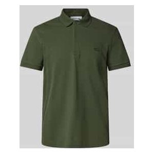 Poloshirt van viscose met labelpatch, model 'PIQUE'