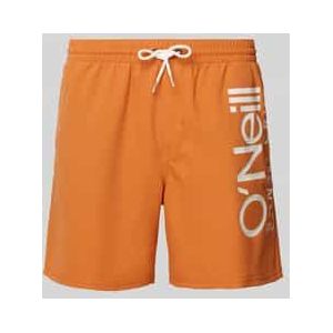 Relaxed fit zwembroek met labelprint, model 'ORIGINAL CALI'