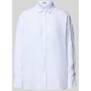 Relaxed fit linnen overhemdblouse met doorknoopsluiting