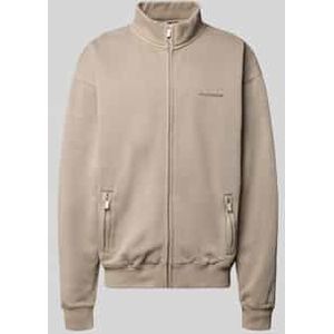 Oversized sweatjack met labelstitching