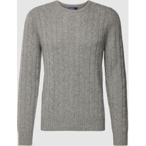 Kasjmier pullover met kabelpatroon