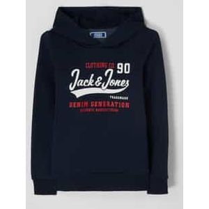 JACK & JONES JUNIOR Hoodie JJELOGO met Logo Donkerblauw