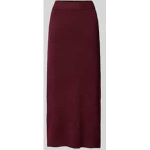 Gebreide midirok met loopsplit, model 'WHITNEY'