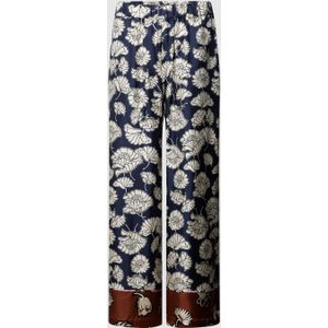 Stoffen broek van zijde met all-over bloemenprint, model 'DIVO'
