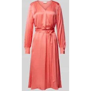 Midi-jurk in wikkellook van viscose