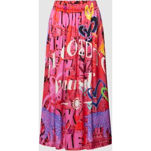 Midirok met all-over print, model 'BE GOOD TO YOURSELF'