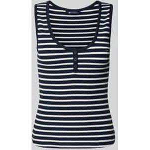 Tommy Jeans - TJW Slim Henley Waffle Tank - T-shirt - Dark Night Navy/Stripe