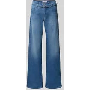 Wide leg jeans met riem, model 'LIZ BELT'