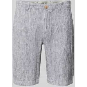 Regular fit korte linnen broek met achterzakken