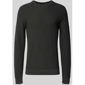 Gebreide pullover met structuurmotief en ronde hals