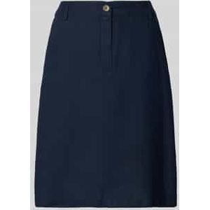 Knielange rok van een mix van linnen en viscose, model 'Lava'