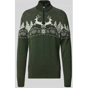Wollen pullover met schipperskraag