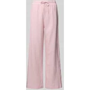 Wide leg linnen broek met elastische band, model 'Lava'