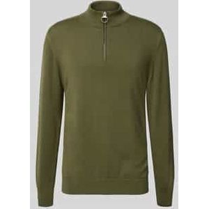 Regular fit schipperstrui van puur katoen, model 'HALF ZIP'