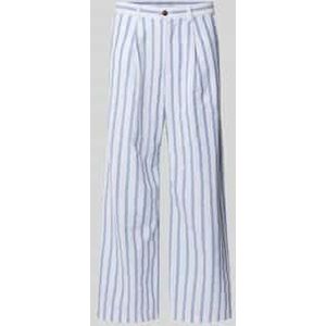 Wide leg stoffen broek met linnen