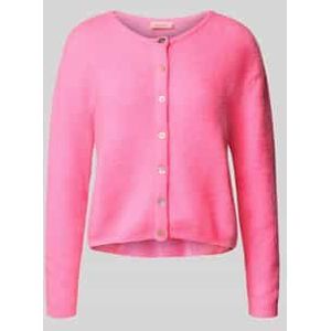 Gebreid jack van wolmix met ronde hals, model 'VITOW'