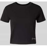 Guess - T-shirt - Dames - Pure Viscose - Regular Fit - Geribde Ronde Hals