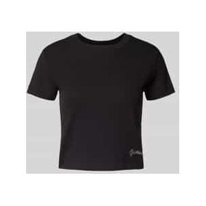 Guess - T-shirt - Dames - Pure Viscose - Regular Fit - Geribde Ronde Hals