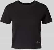 Guess - T-shirt - Dames - Pure Viscose - Regular Fit - Geribde Ronde Hals