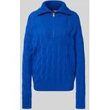 Tommy Hilfiger - SOFT WOOL CABLE 1/2 ZIP LS SWT - Schipperstrui - Kobalt - Van Zuivere Wol