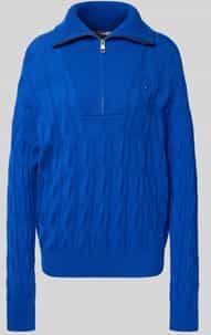 Tommy Hilfiger - SOFT WOOL CABLE 1/2 ZIP LS SWT - Schipperstrui - Kobalt - Van Zuivere Wol