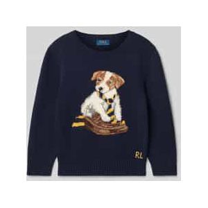 Regular fit pullover in gebreide look met logostitching