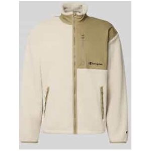 Champion - Authentic Athletic Apparel - Fleece Jas - Crème/Kaki - Lange Mouw
