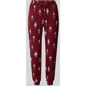 Pyjamabroek met elastische band en tunnelkoord