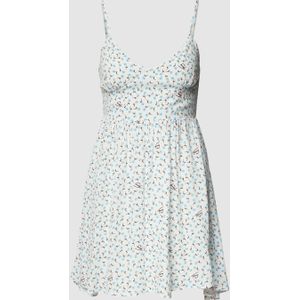 Mouwloze mini-jurk van viscose met all-over bloemenprint