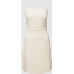 Mini-jurk met vierkante hals, model 'LINEN NECKHOLDER'