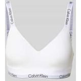 Calvin Klein - LGHTLY LINED BRALETTE - Bralette - Wit - Met Logo-Opschrift