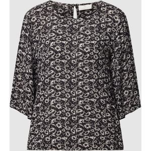 Blouse met all-over motief, model 'Riana'