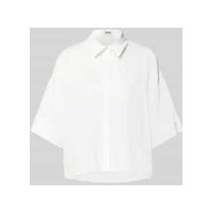 Relaxed fit linnen blouse met extra brede schouders