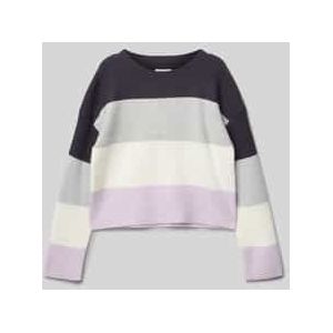 Korte gebreide pullover met colour blocking