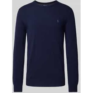 Gebreide pullover van lanawol met ronde hals