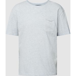 T-shirt met viscose en borstzak, model 'BLUJACK'