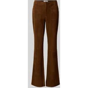 Flared stoffen broek met steekzakken