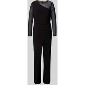 Semi-transparante jumpsuit met ronde hals