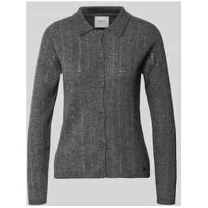 Regular fit gebreid jack met wol, model 'ELAINE'